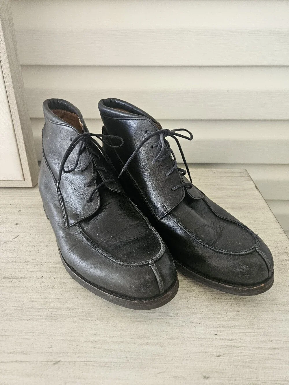 Cole Haan Men's SZ 12 Black Ankle Boot Lug Sole Formal Chukka Profile